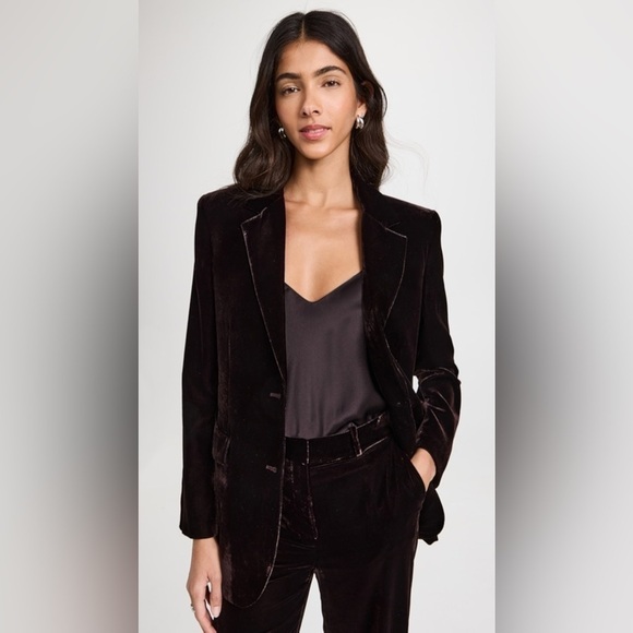 THEORY Cinched Velvet Riding Blazer in color Mink, size 0 - Picture 1 of 7